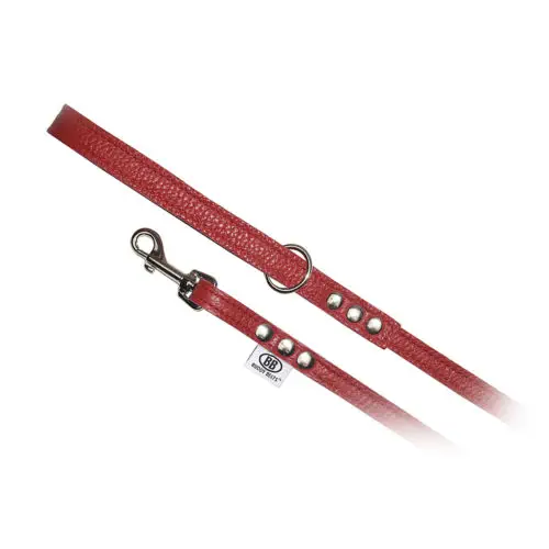 Buddy Belts Premium Leather Leash (Red)