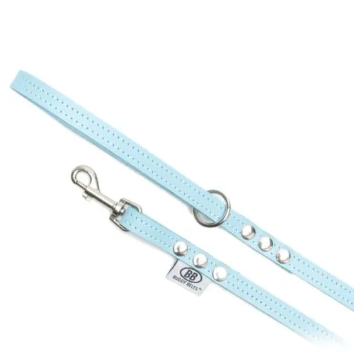 Buddy Belts Premium Leather Leash (Blue)