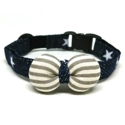 Pop Star collar with bowtie for cats and small dogs