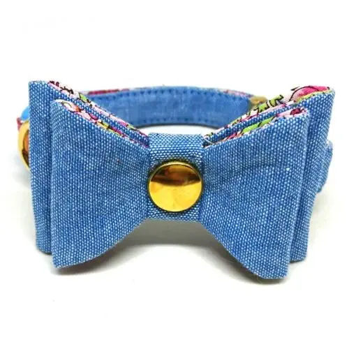 Floral Jeans – Collar for Small Dogs (Pink)