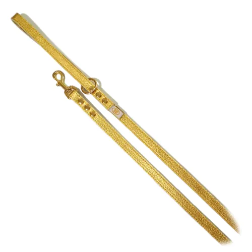 Buddy Belts Elite Leather Leash (Gold Nugget)