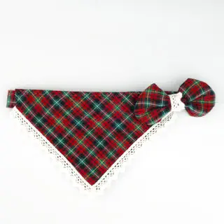 Plaid & Lace – Bandana for cats & small dogs